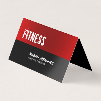 Carte De Visite Red Black Fitness Personal Trainer Bodybuilding