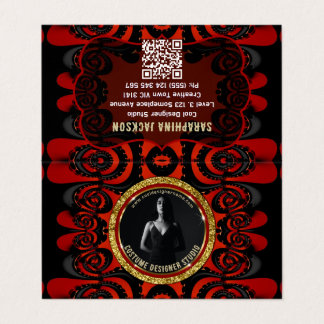 Carte De Visite Red Black + Gold Funky Gothic Creative