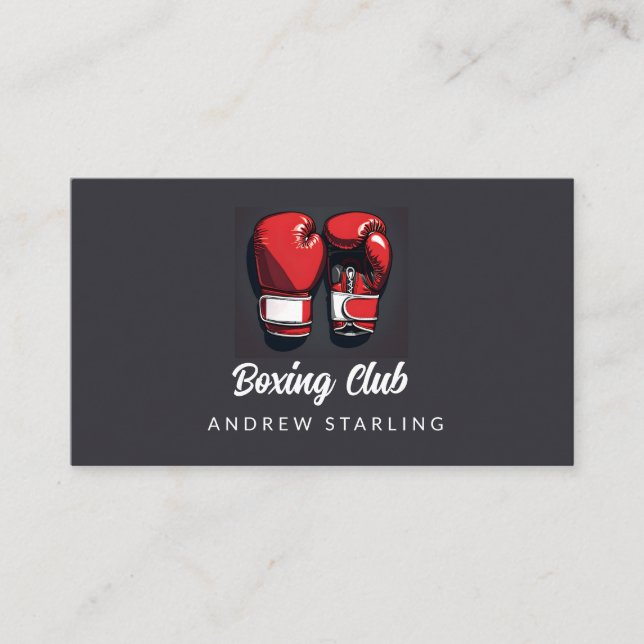 Carte De Visite Red Boxing club simple et audacieux (Devant)