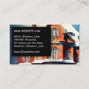 Carte De Visite Red Brick Victorian Home Professional Executive