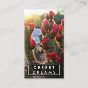 Carte De Visite Red Cactus Flower Desert Garden Photo Voyage