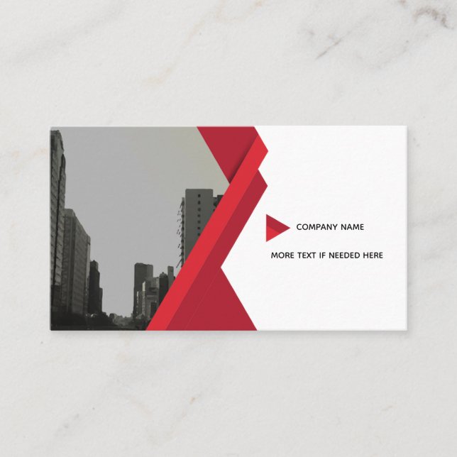 Carte De Visite Red Grey Business Modern Card (Devant)