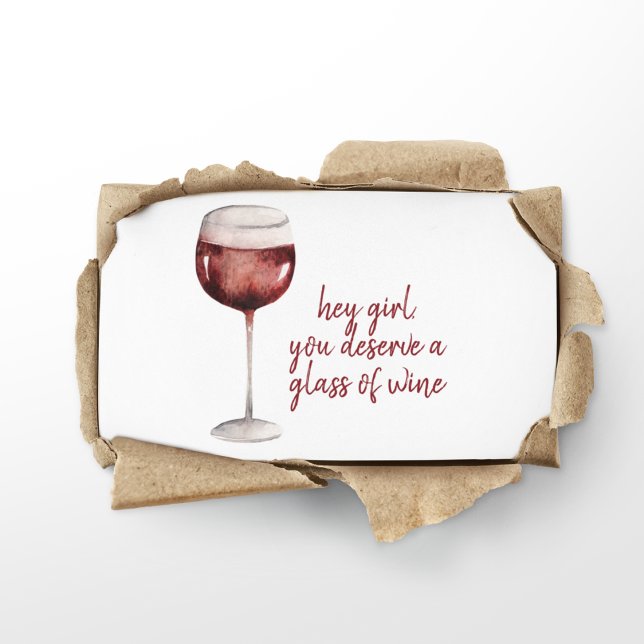 Carte De Visite Red Hey Girl Vous Méritez Un Verre De Vin Citation (Créateur téléchargé)