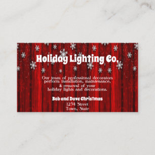 Carte De Visite Red Holiday Snowflakes Lightouse Company