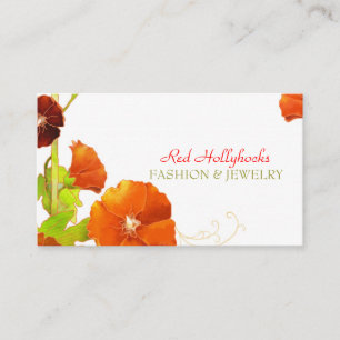 Carte De Visite Red Hollyhocks