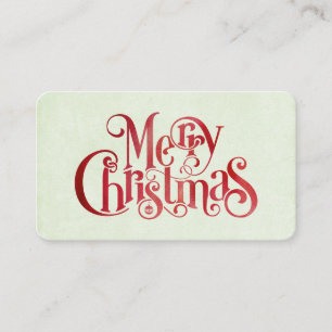 Carte De Visite Red Joyeux Noël Typographie Festive Police