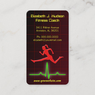 Carte De Visite Red Jumping Femme Fitness Entraîneur personnel