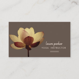 Carte De Visite Red Lotus Yoga Instructeur Méditation Zen Vintage