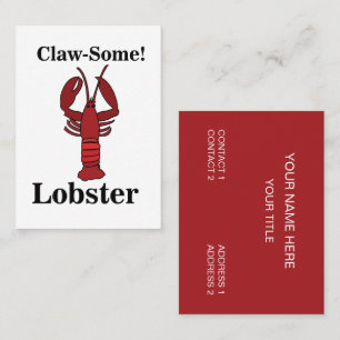 Carte De Visite Red Maine Lobster Seafood Restaurant