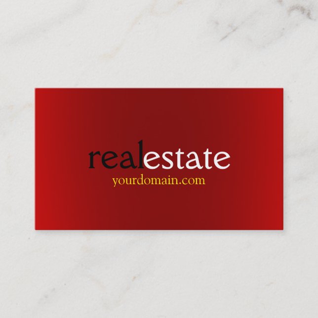 Carte De Visite Red Modern Real Estate Agent Trendy Professional (Devant)