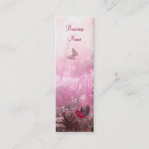 Carte de visite Red Pink Woodland Bird Skinny