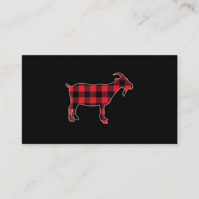 Carte De Visite Red Plaid Goat Santa Christmas (Devant)