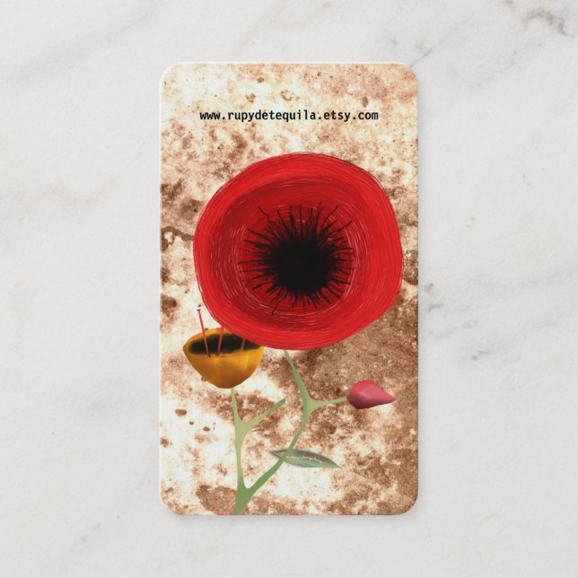 Carte De Visite Red Poppy (Devant)
