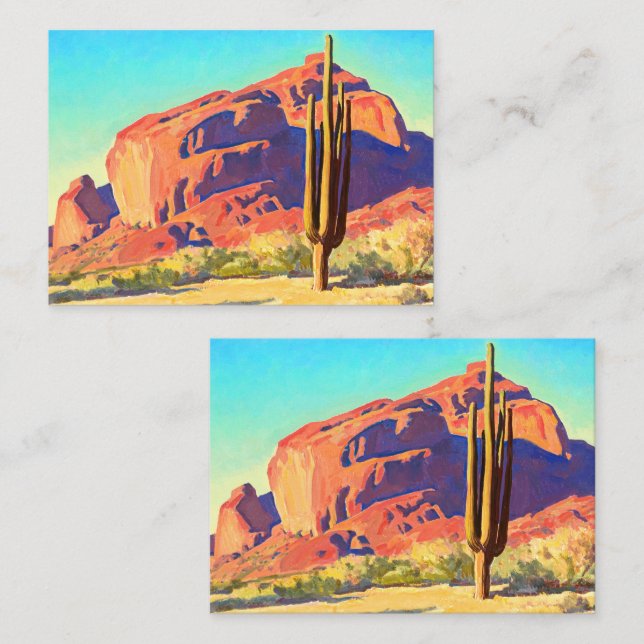 Carte De Visite Red Rocks and Cactus par Maynard Dixon (Devant / Derrière)