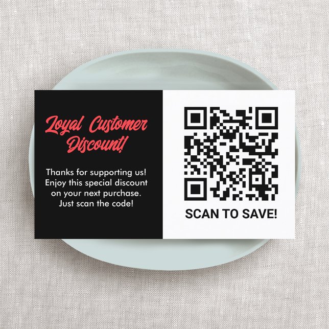 Carte De Visite Réduction sur la fidélité du client Code QR (Customer loyalty Discount card with QR Code)