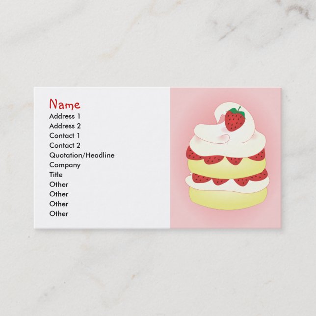 Carte De Visite Refaire le gâteau de fraise (Devant)