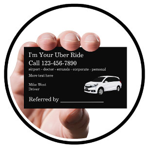 Carte De Visite Référence de conducteur de taxi en covoiturage