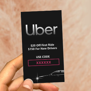 Carte De Visite Référence professionnelle du pilote Uber