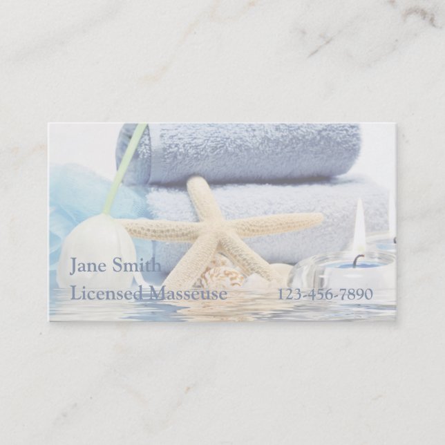 Carte De Visite Réflexion bleue de spa (Devant)