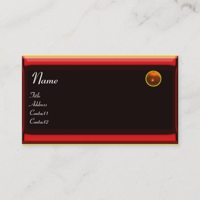 Carte De Visite RÉFLEXIONS 2 MONOGRAMME D'AGATE, noir rouge jaune (Devant)