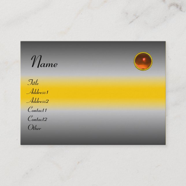 Carte De Visite RÉFLEXIONS AGATE MONOGRAM, gris blanc jaune (Devant)