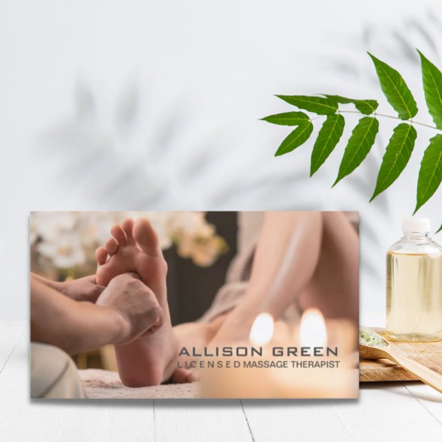 Carte De Visite Réflexologie Acupression Massage des pieds (Reflexology Acupressure Foot Massage therapist Business Card)