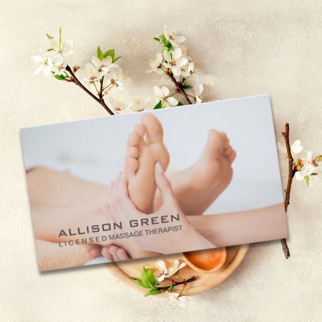 Carte De Visite Réflexologie Acupression Massage des pieds (Reflexology Acupressure Foot Massage therapist Business Card)