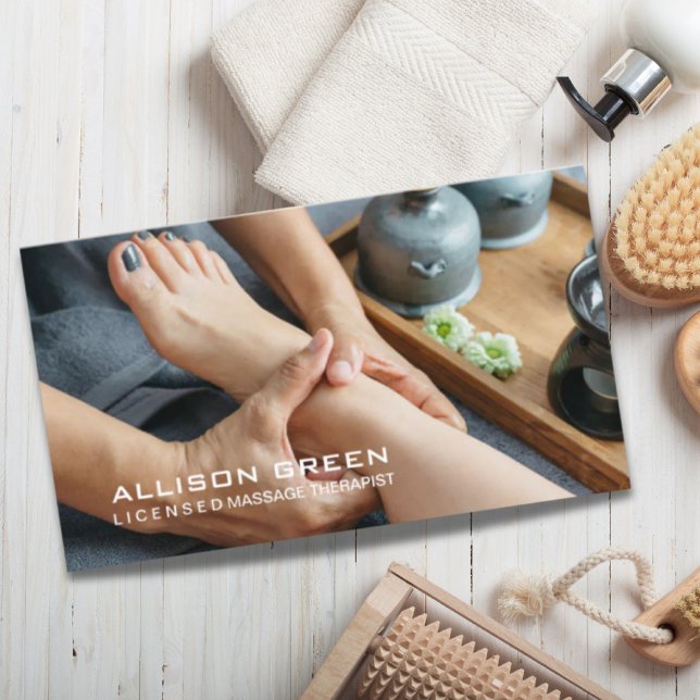 Carte De Visite Réflexologie Acupression Massage des pieds (Reflexology Acupressure Foot Massage therapist Business Card)