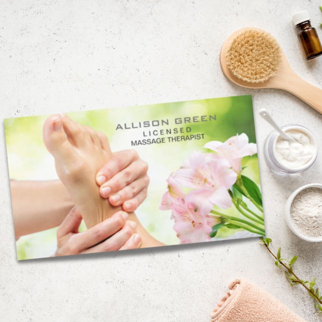 Carte De Visite Réflexologie Acupression Massage des pieds (Reflexology Acupressure Foot Massage therapist Business Card)