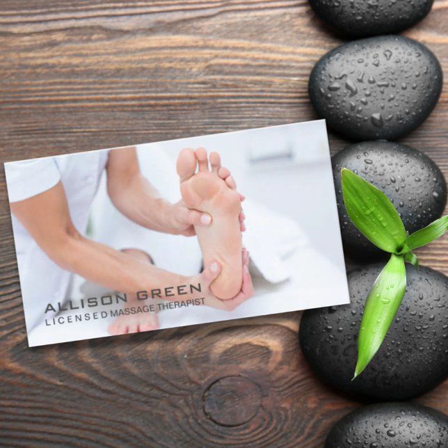 Carte De Visite Réflexologie Acupression Massage des pieds (Reflexology Acupressure Foot Massage therapist Business Card)