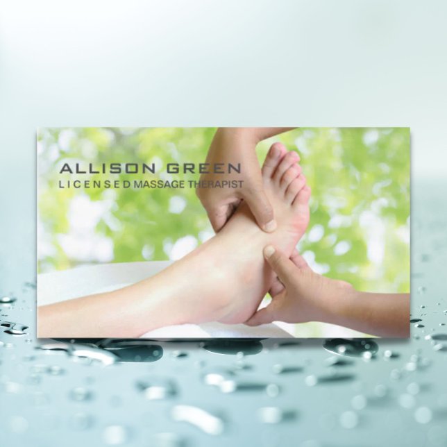 Carte De Visite Réflexologie Acupression Massage des pieds (Reflexology Acupressure Foot Massage therapist Business Card)