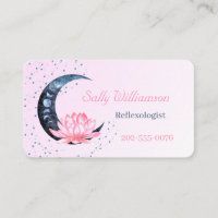 Réflexologie QR Code Lotus rose Lune
