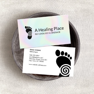 Carte De Visite Reflexologie Reflexologiste Logo de massage des pi
