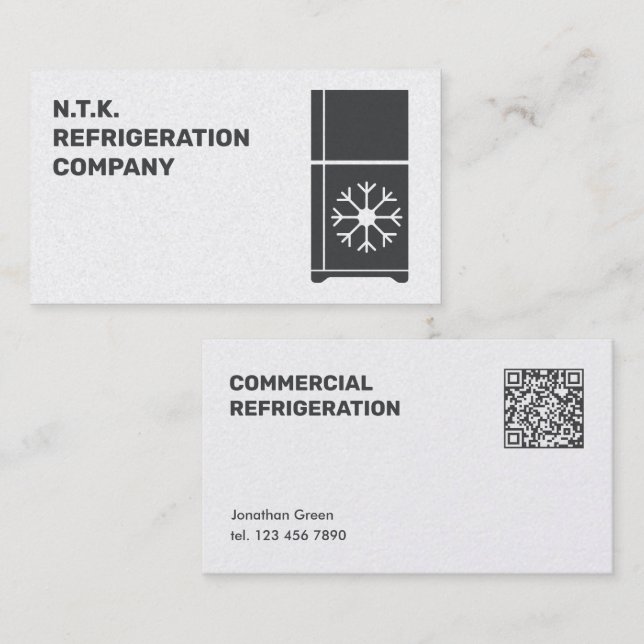 Carte De Visite Réfrigération QR personnalisée (Devant / Derrière)