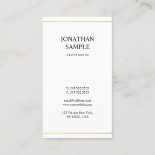 Carte De Visite Regard à la mode moderne d'or de conception