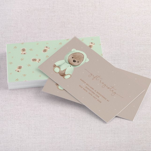 Carte De Visite Registre Baby shower Cadeau de l'ours en peluche S (Créateur téléchargé)