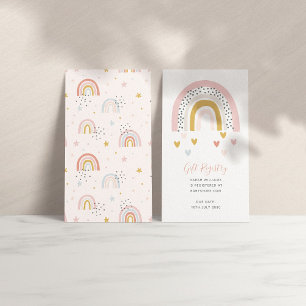 Carte De Visite Registre cadeau de Baby shower arc-en-ciel Muted m