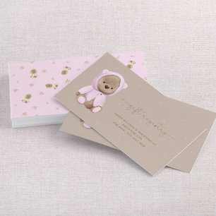 Carte De Visite Registre cadeau de Baby shower d'ours en peluche r
