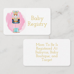 Carte De Visite Registre vintage Pastel Nutcracker Baby