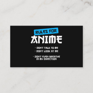 Carte De Visite règles dessin animé manga art cosplay otaku cadeau