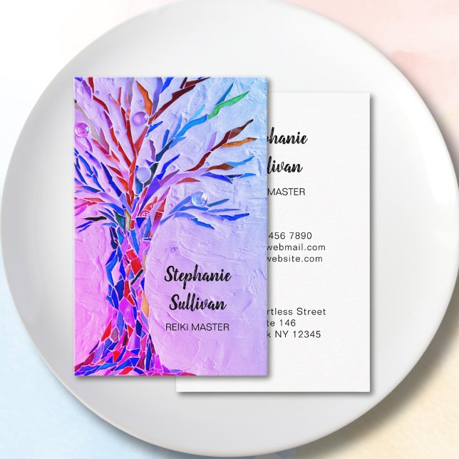 Carte De Visite Reiki d'arbre pourpre (Créateur téléchargé)