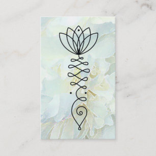 Carte De Visite *~* Reiki Floral Heart Lotus Peony Flower Yoga