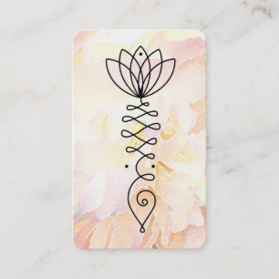 Carte De Visite *~* Reiki Floral Yoga Coeur Peony Lotus Fleur