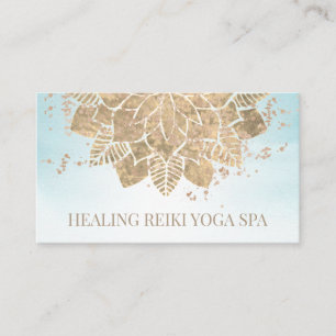 Carte De Visite *~* Reiki Gold Aqua Parties scintillant Yoga Spiri