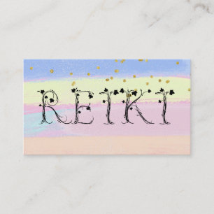 Carte De Visite *~* REIKI Ivy Typography Parties scintillant Paste