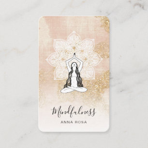 Carte De Visite *~* Reiki QR méditation Femme rose Mandala déesse