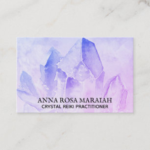 Carte De Visite *~* Reiki Yoga Crystal Cluster Healer Amethyst