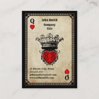 Carte De Visite Reine des cœurs Grunge