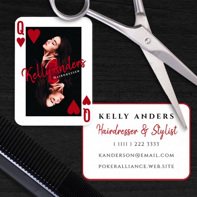 Carte De Visite Reine Jouant Feminine Photo Coiffeur (Queen Playing Feminine Photo Hairdresser Business Card)