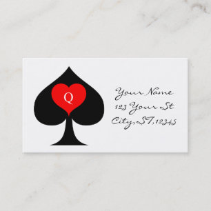 Carte De Visite Reine noire des pique Coeur rouge Thunder_Cove